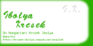 ibolya krcsek business card